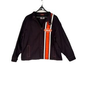 Detroit Jacket Men's XXXL Black Cotton Racing Stripe Retro Moto Style